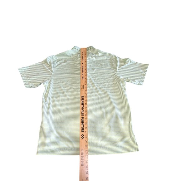 FootJoy Polo Shirt Mens Medium light yellow Striped Performance FJ‎ Golf Stretch - Picture 5 of 6